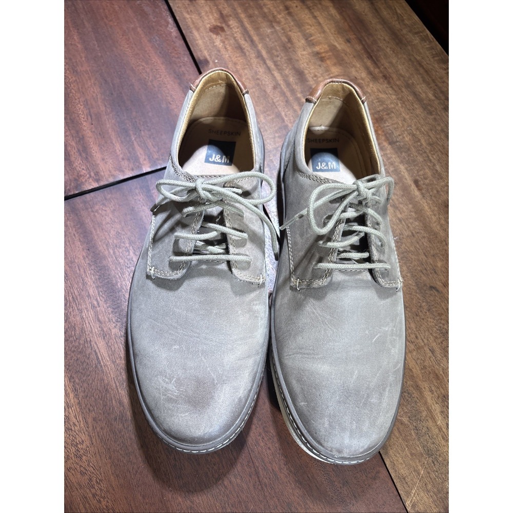 Johnston & Murphy McGuffey Plain Toe Men 8.5 Wide Tan Sheepskin shoes.